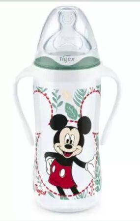 Biberón silicona Tigex 300ml +6m mickey anticólico