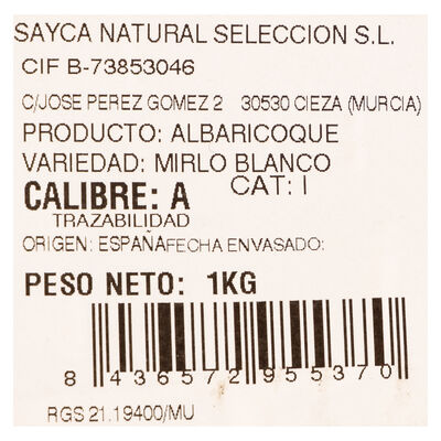 Albaricoque bandeja 1kg