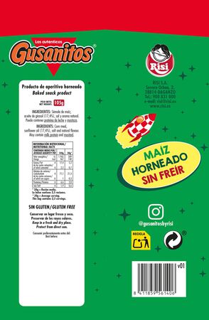 Gusanitos de maíz sin gluten Risi 105g