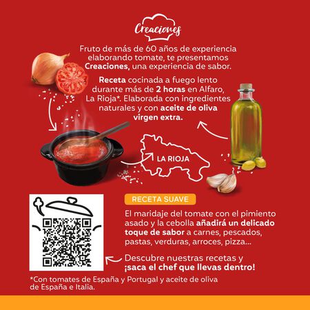 Tomate frito creaciones Orlando 495g receta suave