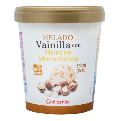 Helado tarrina premium Alipende vainilla macadamia 500ml