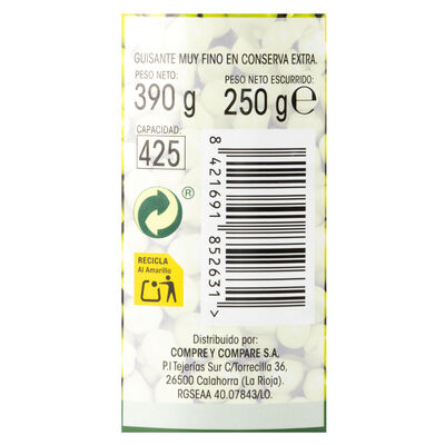 Guisantes Alipende lata 250g muy finos