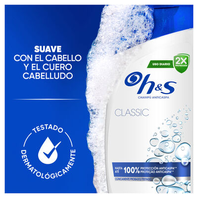 Champú clásico h&s con fórmula anticaspa y 330 ml