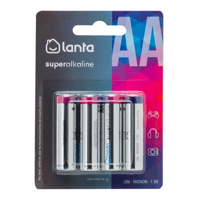 Pila superalcalina Lanta AA lR06 4 uds