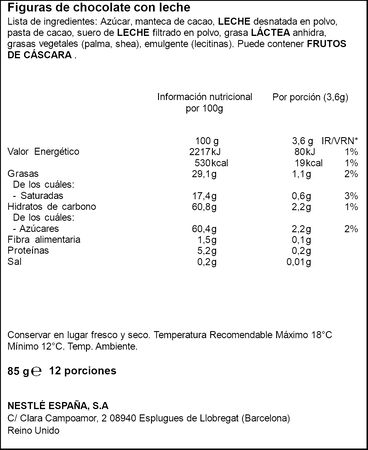 Calendario de Adviento de figuritas de chocolate Nestlé 85g