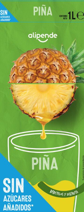 Bebida sin az&uacute;car a&ntilde;adido Alipende 1L pi&ntilde;a