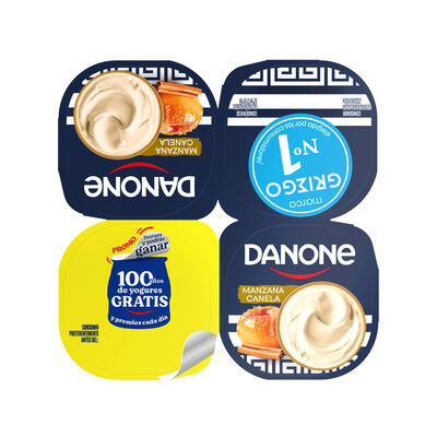 Yogur Griego Danone Pack 4 Manzana Y Canela