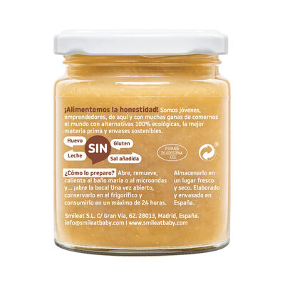 Alimento infantil ecol&oacute;gico con pollo arroz y guisantes Smileat 230 g