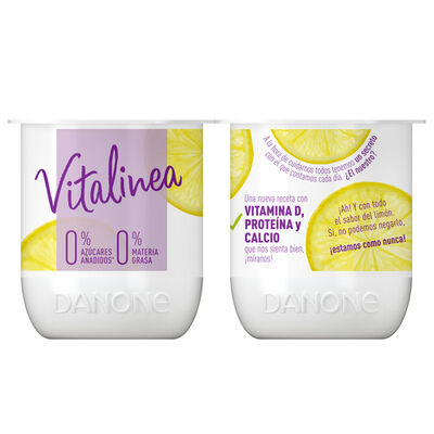 Yogur desnatado Vitalinea pack 4 lim&oacute;n