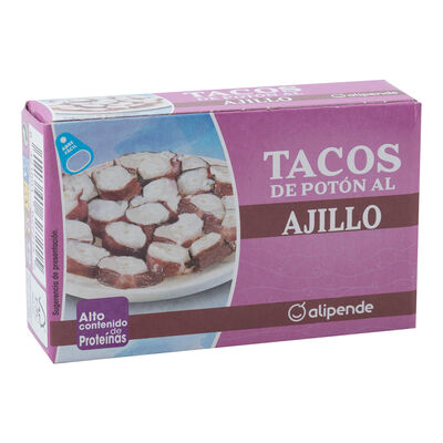 Tacos de pot&oacute;n al ajillo Alipende 72g