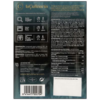 Tentaciones de pollo dorados y jugosos La Culinaria 240g