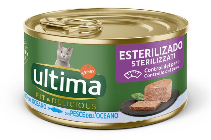 Comida húmeda gato esterilizado Fit&Delicious con pescado 85g
