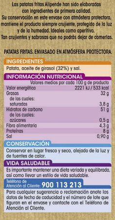 Patatas fritas churrer&iacute;a Alipende 150g