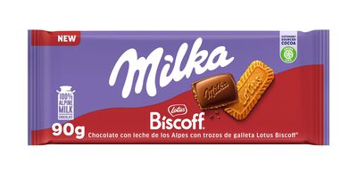 Chocolate con leche Milka y galleta lotus Biscoff 90g