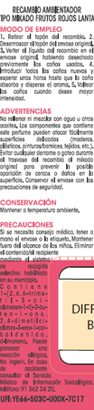 Ambientador tipo mikado Lanta 50ml recambio frutos rojos