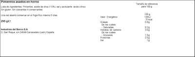 Pimientos asados sin gluten Ibsa 295g