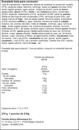 Ensalada Ztream pollo crispy Florette 210g