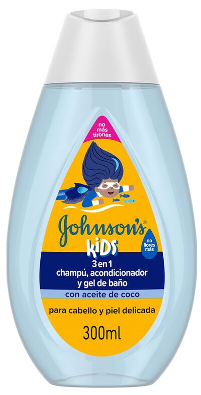 Champ&uacute; 3 en 1 Johnson's kids 300ml con aceite de coco