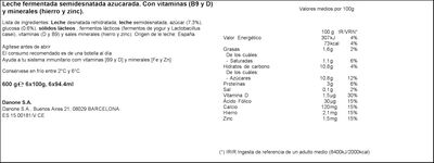 Actimel pack 6 natural