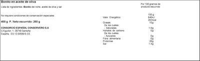 Bonito Consorcio 260g en aceite oliva
