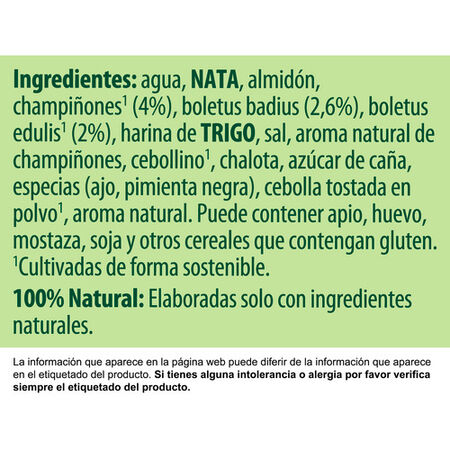 Crema Knorr 500ml setas del bosque con champiñones