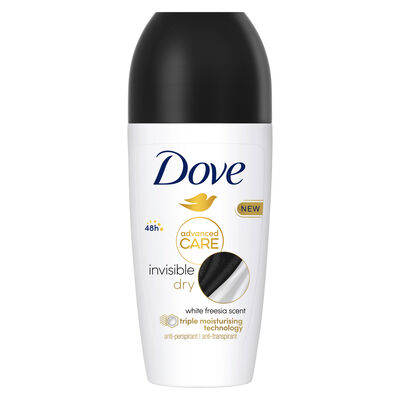 Desodorante en roll-on 0% Dove 50ml Invisible