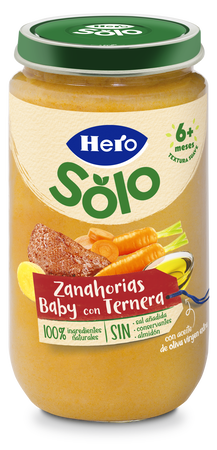 Tarro Hero Solo zanahoria ternera desde 6meses 235g