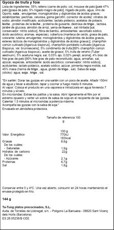 Gyoza con trufa y foie Ta-Tung144g