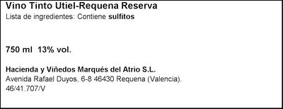 Vino tinto DO Utiel-Requena Faustino Rivero Ulecia Reserva 750ml