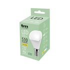 Bombilla Led esf&eacute;rica e14 pl&aacute;stico TM p45 6W c&aacute;lida
