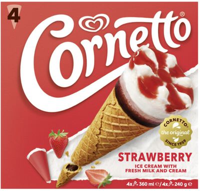 Helado Cornetto Frigo Fresa 4u
