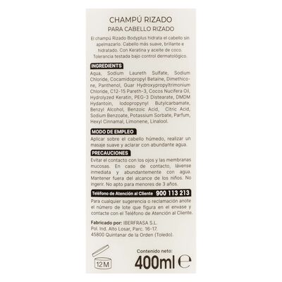 Champ&uacute; Bodyplus 400ml rizado