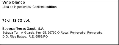 Vino blanco DO Rias Baixas Terras Gauda 75cl