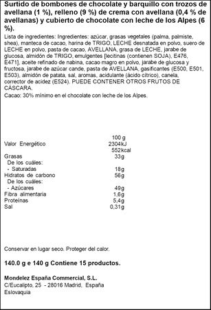 Surtido de bombones Milka 140g