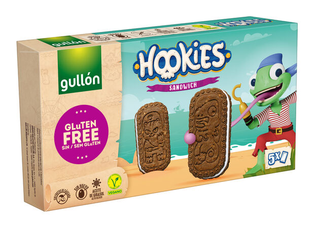 Galletas sin gluten rellenas hookies sándwich Gullón 230g