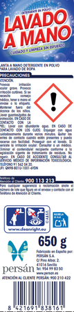 Detergente en polvo Lanta 650g para lavar a mano