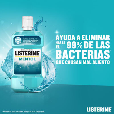 Ejuague bucal sin alcohol Listerine 250 ml mentol