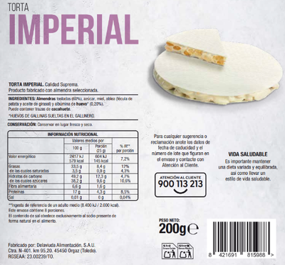 Torta imperial Alipende 200g suprema