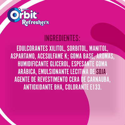 Chicle sin az&uacute;car Refreshers bubblemint Orbit 67g
