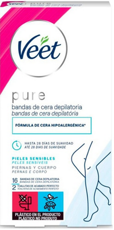 Banda de cera depilatoria Veet 16 unidades corporal