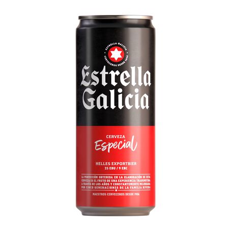Cerveza rubia especial Estrella Galicia lata 33cl