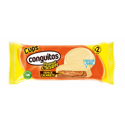 Chocolatina de chocolate blanco con crema de cacahuete Conguitos Cups 34g