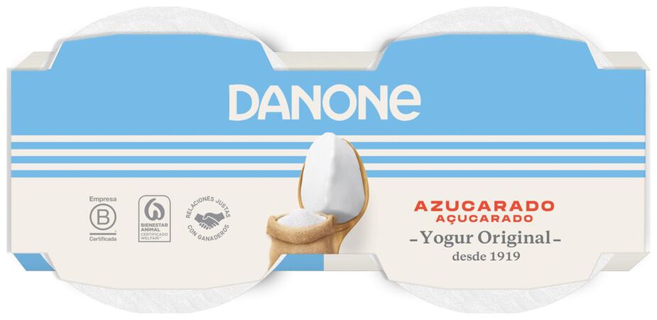 Yogur original Danone pack 2 azucarado