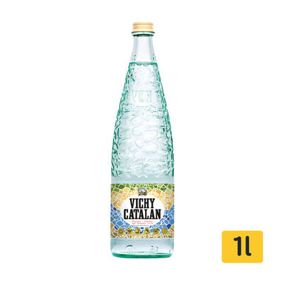 Agua con gas botella de cristal Vichy Catal&aacute;n 1L