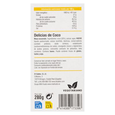 Delicias de coco El Cateto 280g