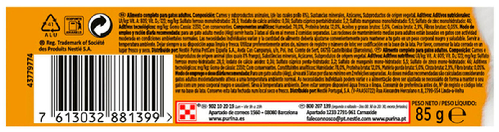 Comida húmeda gato Gourmet Gold tarrina pollo 85g