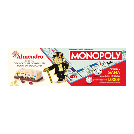 Turrón de chocolate Monopoly El Almendro 150g