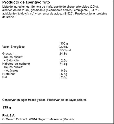 Snack de maíz sin gluten Triskys Risi 135g