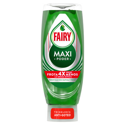 Lavavajillas Fairy 545ml maxi poder tecnología anti-goteo