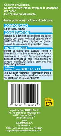 Guantes de algodón interior Lanta talla mediana